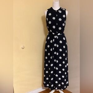Banana Republic Black and White Polka Dot Maxi Dress